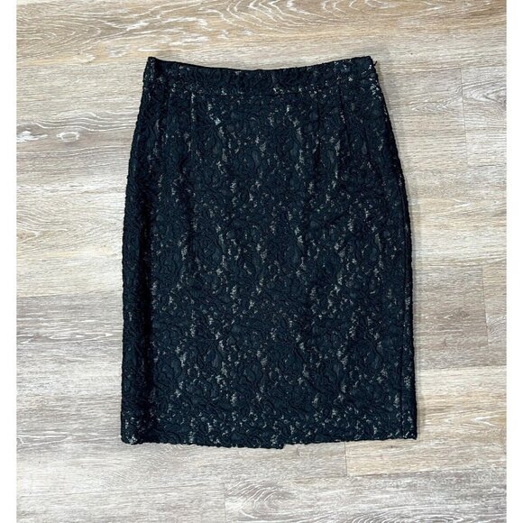 Moschino Sz 6 Black Sheer Textured Stretch Lace Pencil Skirt Made in ITALY - Picture 7 of 8